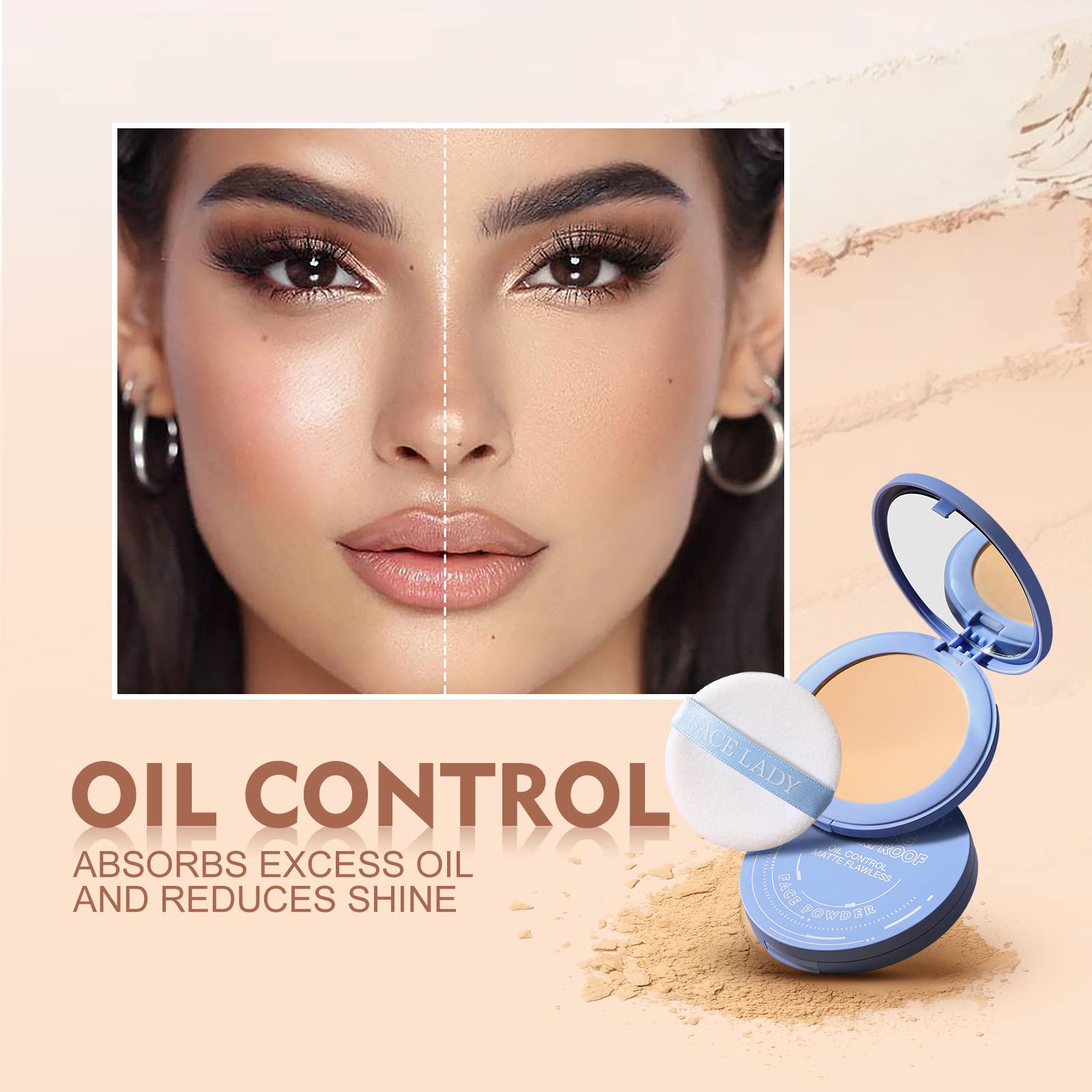 Fijación duradera del maquillaje con polvo compacto de SACE LADY