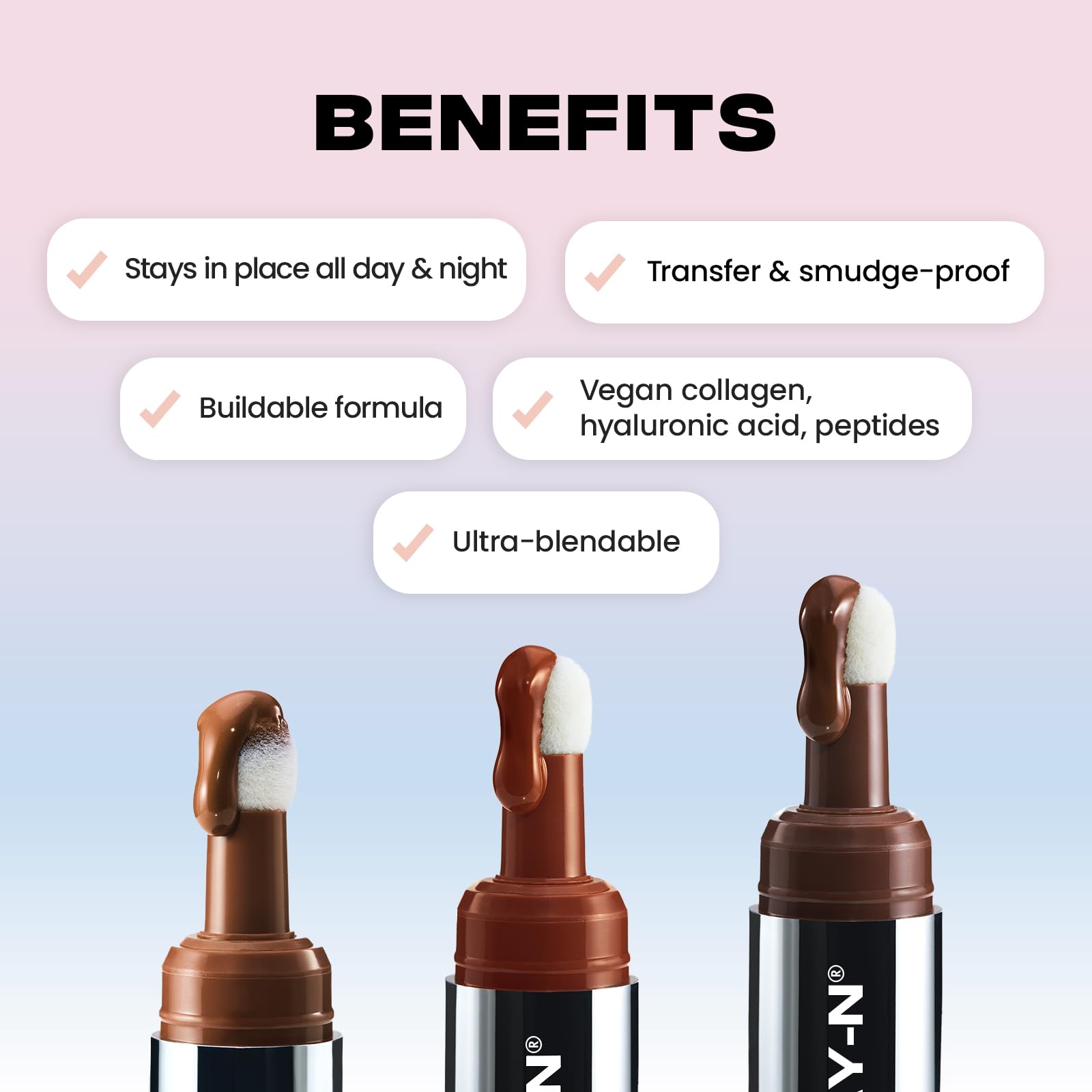 Sacheu Stay-N Contorno líquido: muestra de color para definición gradual.