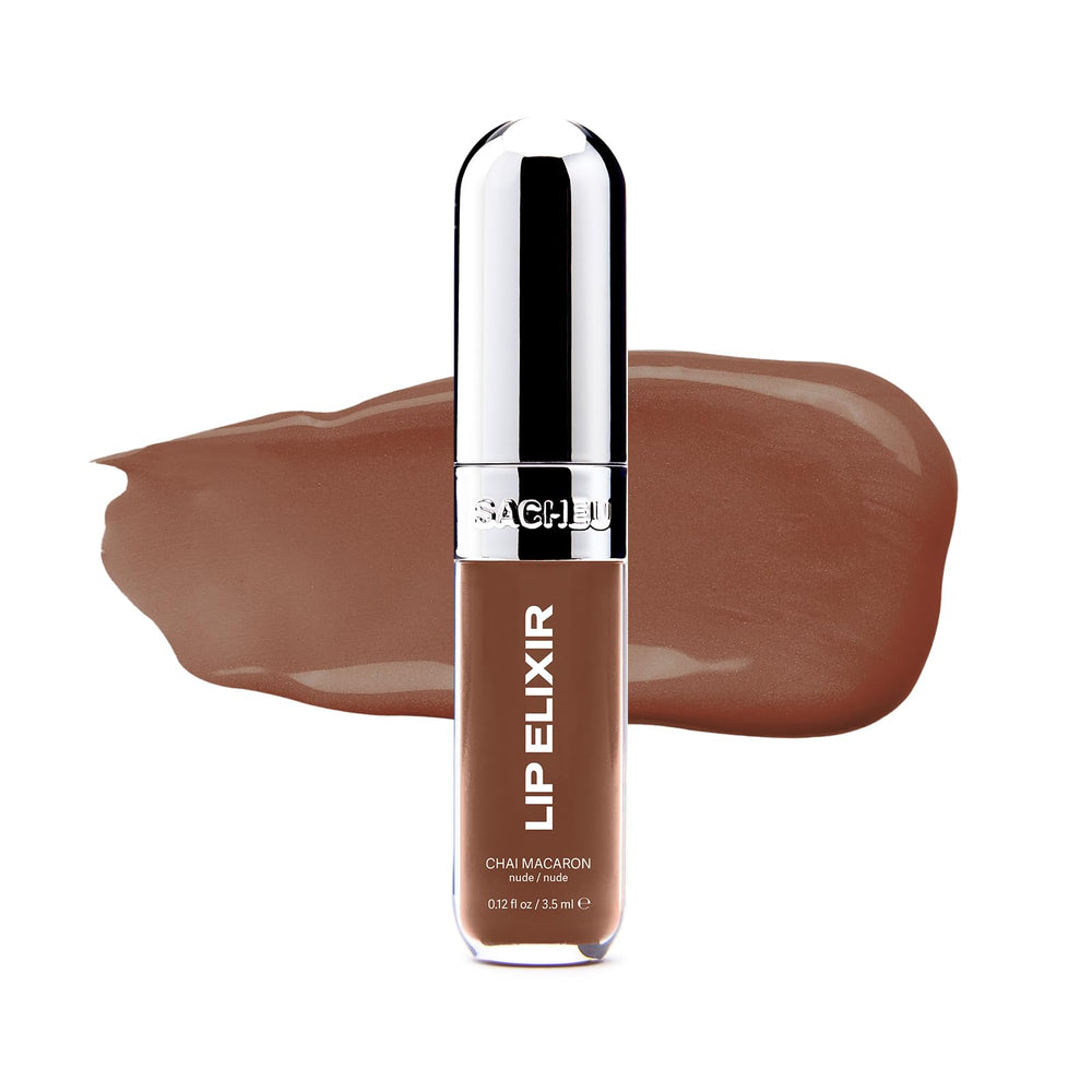 Sacheu Lip Elixir: bote y aplicador para una aplicación suave y uniforme.