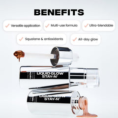 Sacheu Liquid Glow Stay-N: muestra en mejilla para brillo sutil y natural