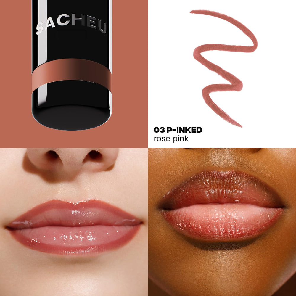 Texture-appliquée de Sacheu Stay-N Lip Stain révèle une couleur uniforme.