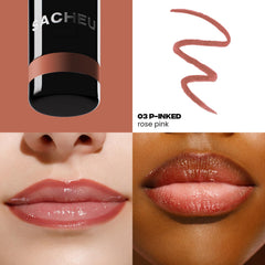 Texture-appliquée de Sacheu Stay-N Lip Stain révèle une couleur uniforme.