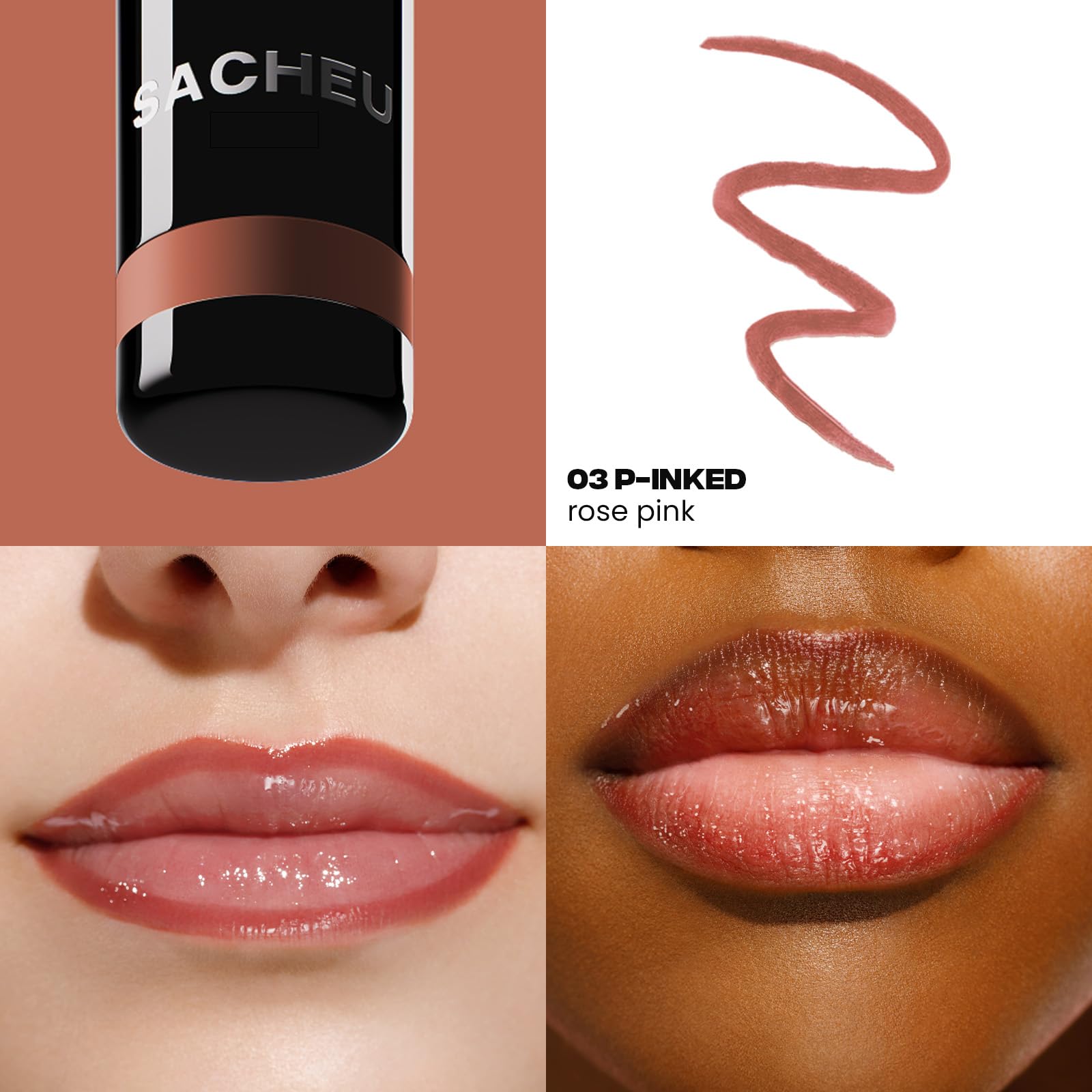 Sacheu tinte labial desprendible Stay-N color duradero sin transferencia