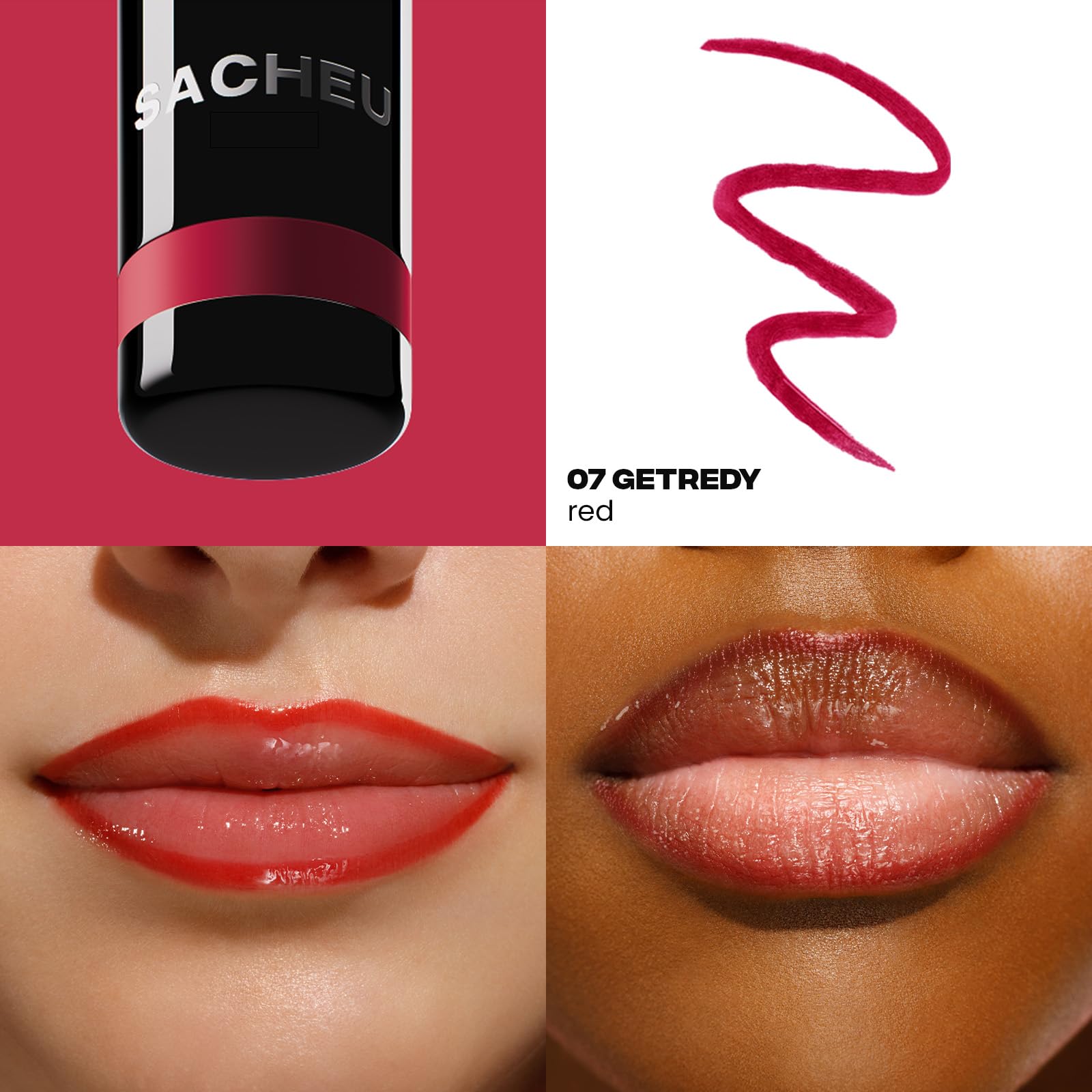 Sacheu tinte labial Peel-Off para retirar color fácilmente.