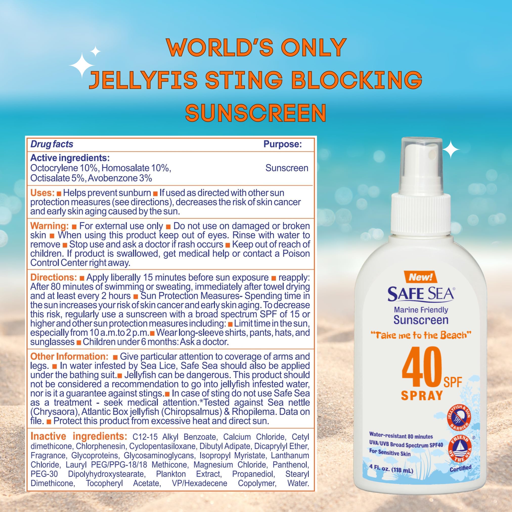 Aplicación en rostro y cuerpo con Safe Sea para uso diario en la playa.