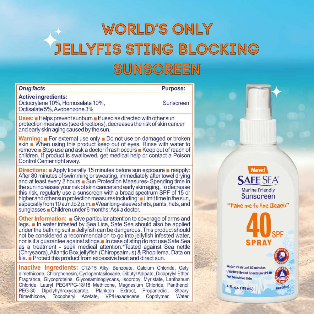 Aplicación en rostro y cuerpo con Safe Sea para uso diario en la playa.