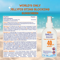 Aplicación en rostro y cuerpo con Safe Sea para uso diario en la playa.
