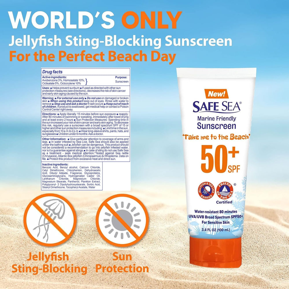 Safe Sea protege frente a picaduras de medusas en la playa.