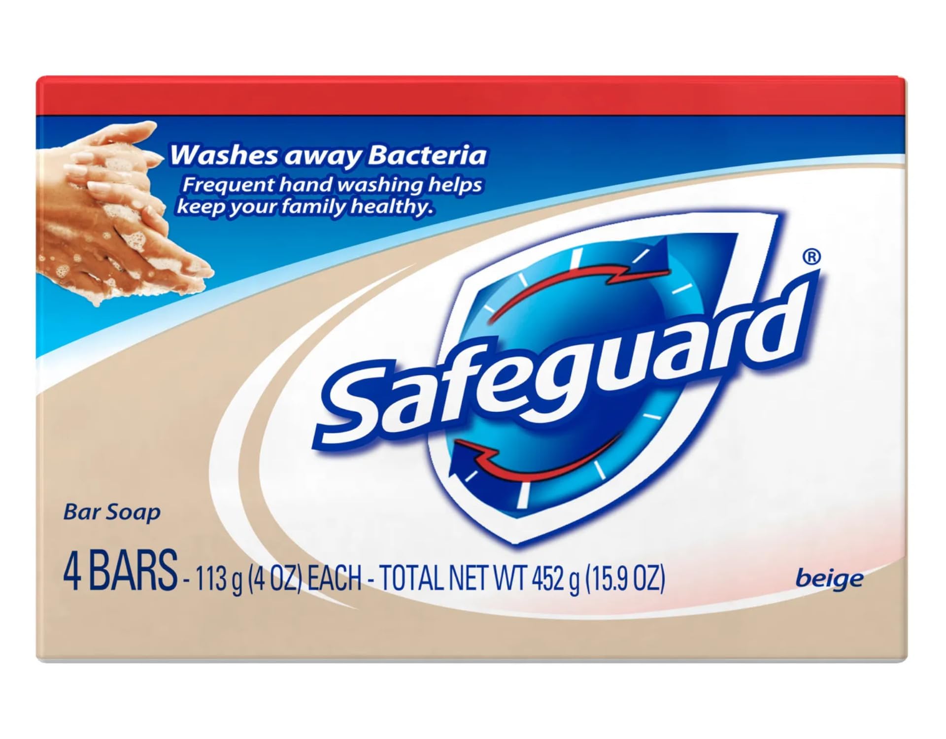 Safeguard Jabón de Baño Antibacterial en caja para la familia, protección diaria.