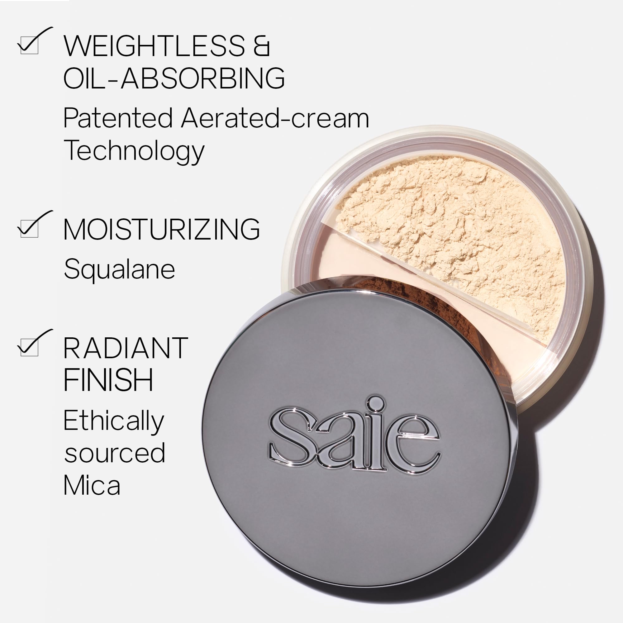 Saie Airset poudre libre translucide finition veloutée qui diffuse la lumière