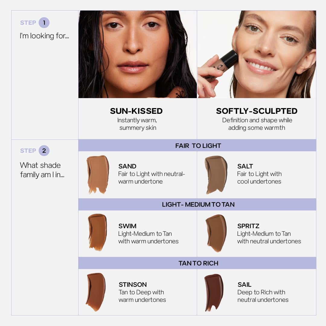 Saie Dew Bronze: aplicación facial para contorneado natural.