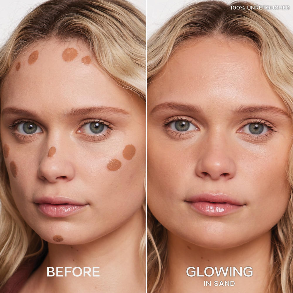 Saie Dew Bronze brindando bronceado hidratante en la piel.