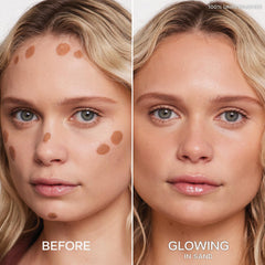Saie Dew Bronze brindando bronceado hidratante en la piel.