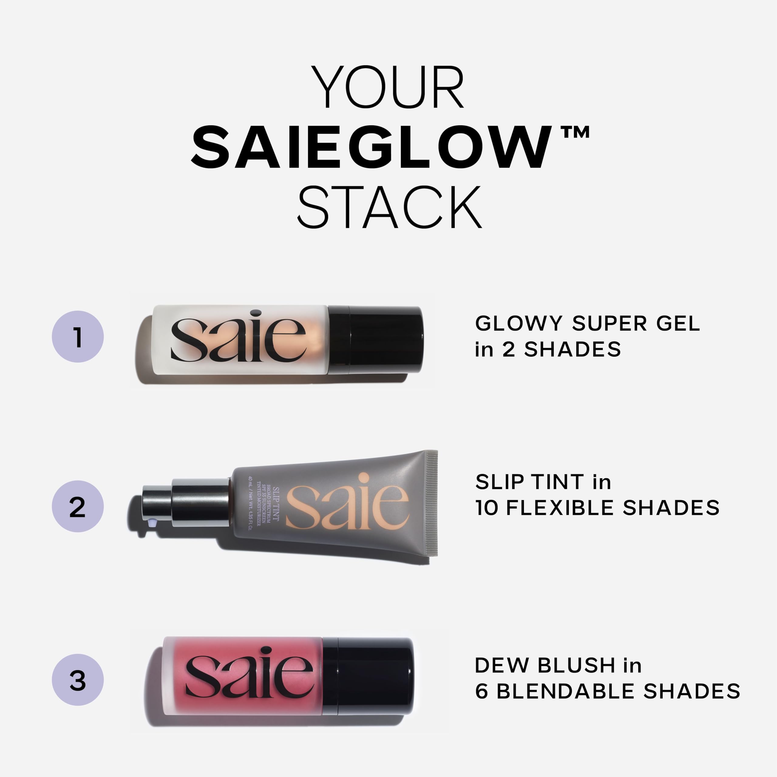 Envase compacto de Saie Dew Liquid Blush mostrando su formato.