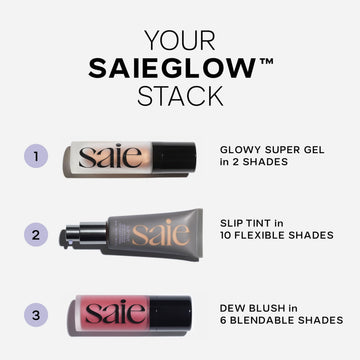 Envase compacto de Saie Dew Liquid Blush mostrando su formato.