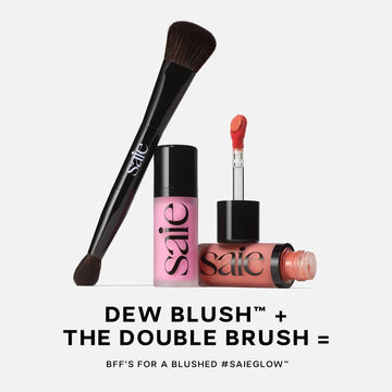 Saie Dew Liquid Blush Trio texture hydratante qui fond sur la peau