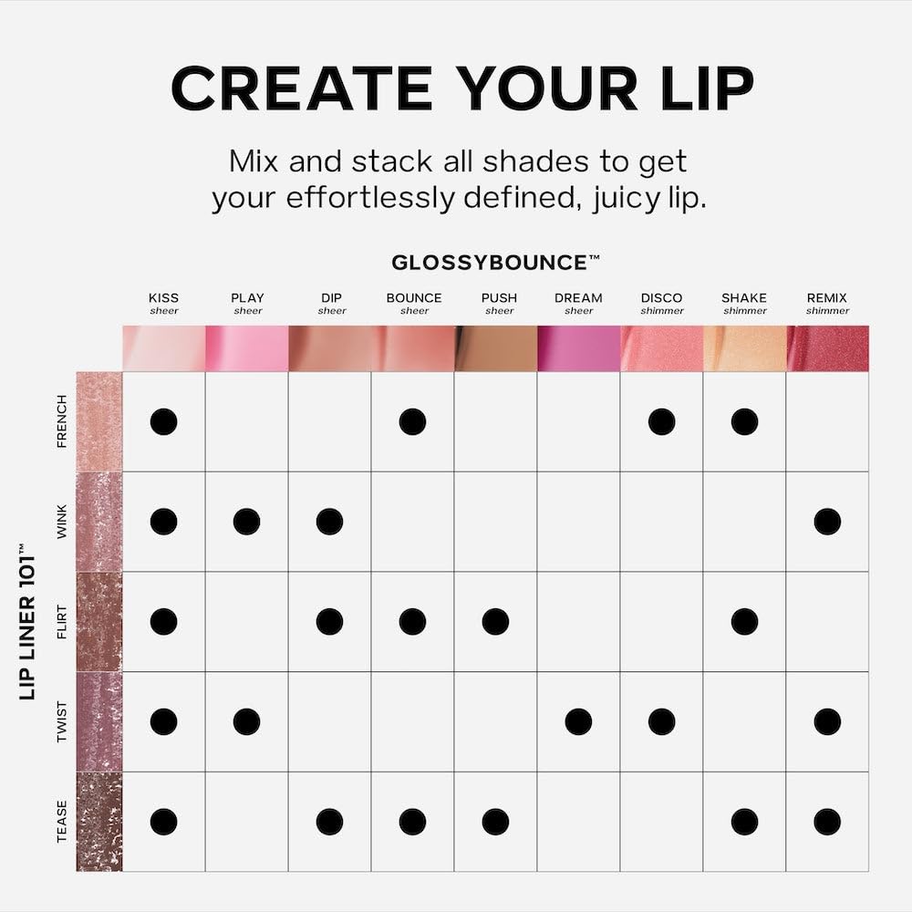 Saie Glossybounce Disco lip look on lips for daily glow