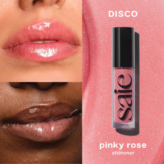 Saie Glossybounce lip oil gloss hybrid delivers cushiony feel and radiant shine