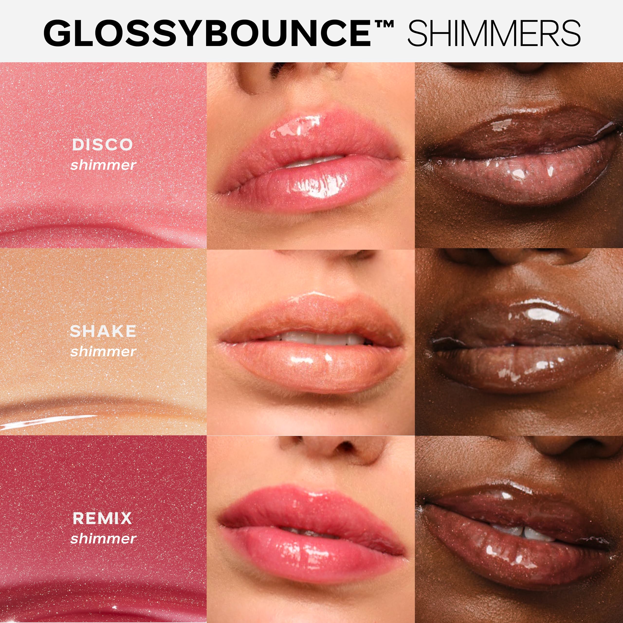Saie Glossybounce sheer shades swatches for natural lips