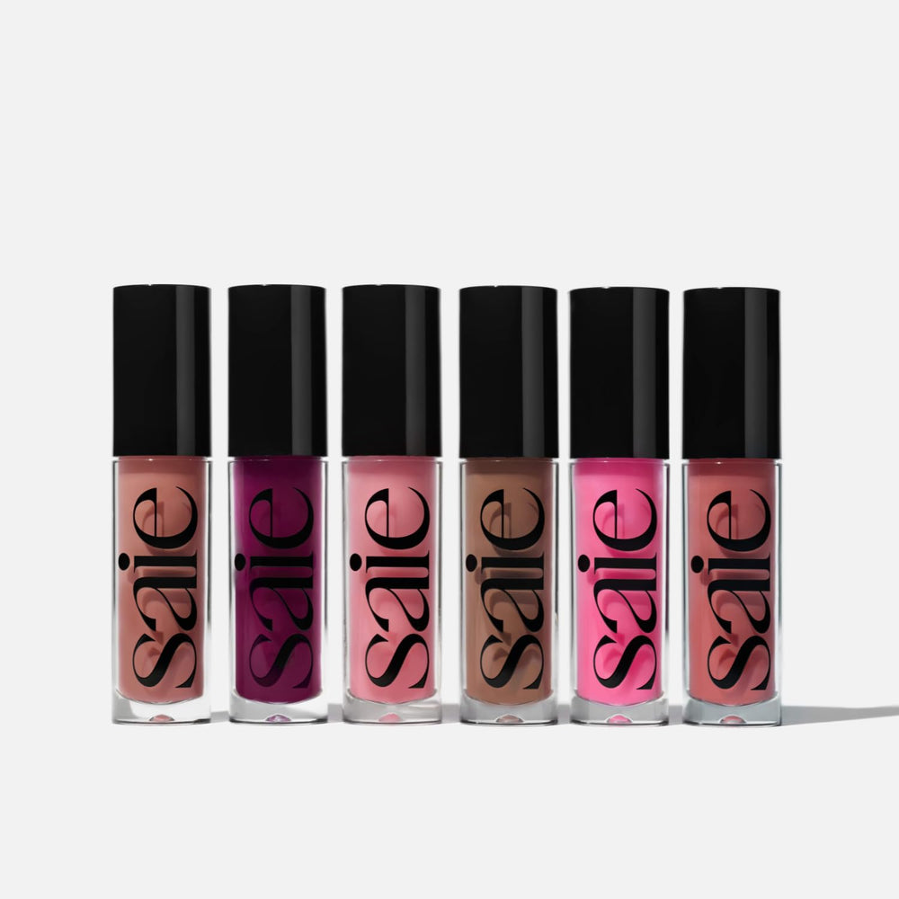 Saie Glossybounce smooth, comfortable pout after application.