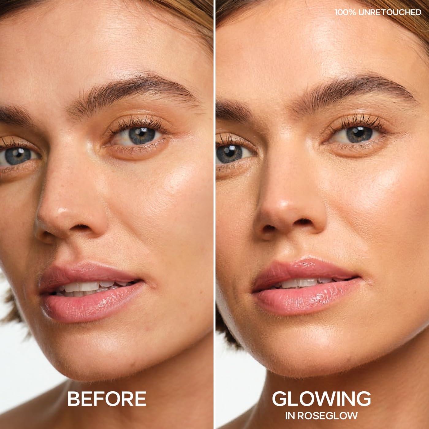Mezcla Saie Glowy Super Gel con base para un acabado luminoso.