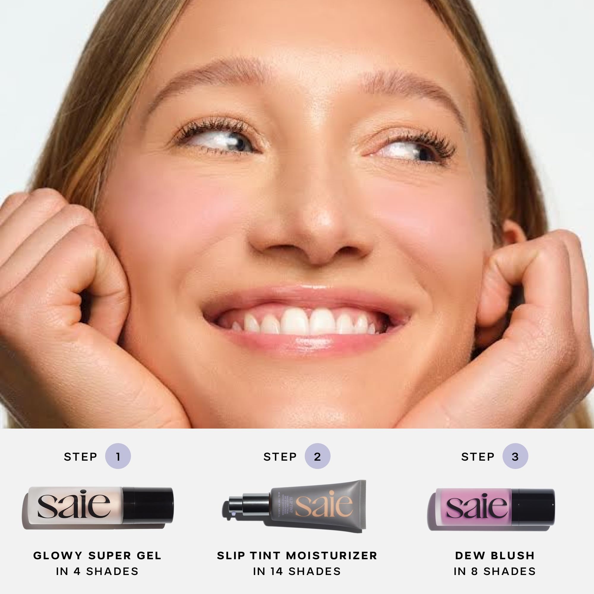 Saie Mini Glowy Super Gel uso solo para un look ligero y radiante