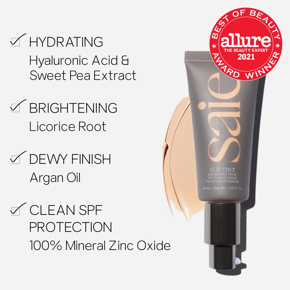 Saie Slip Tint textura ligera para cobertura natural y piel radiante
