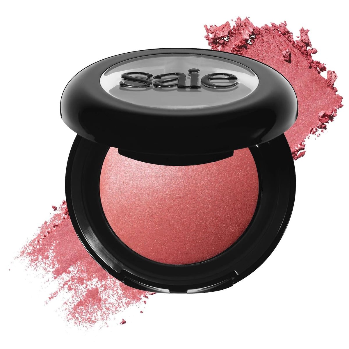 Saie SuperSuede Baked Blush: aplicación suave en mejillas para difuminado natural.