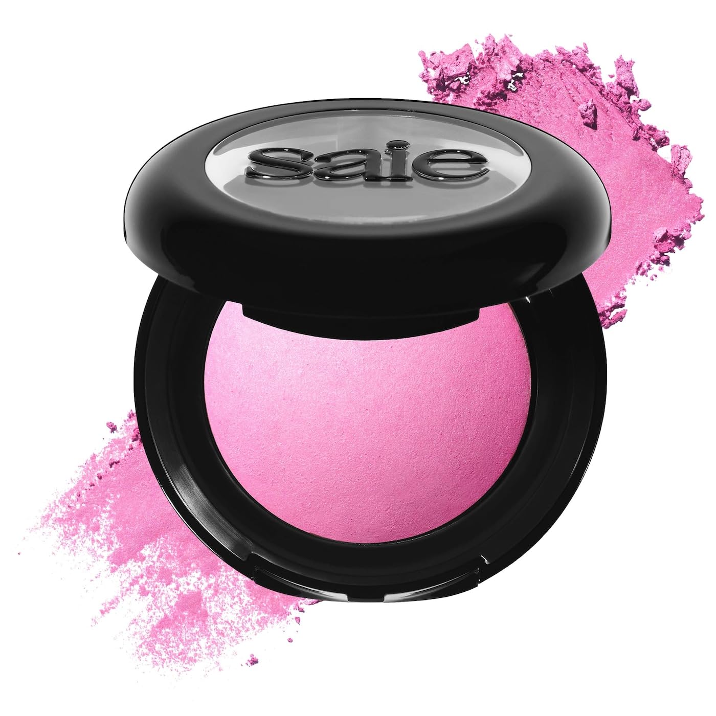 Saie SuperSuede Baked Blush muestra textura sedosa para color suave.