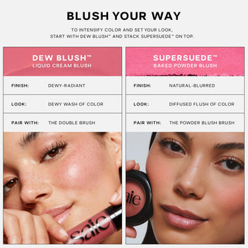 Saie SuperSuede Baked Blush tono rosado para look diario