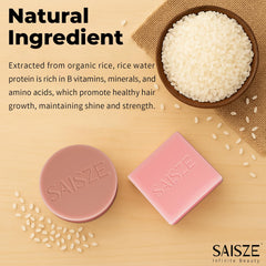 SAISZE textura barra champu, aplicación fácil para cabello limpio.