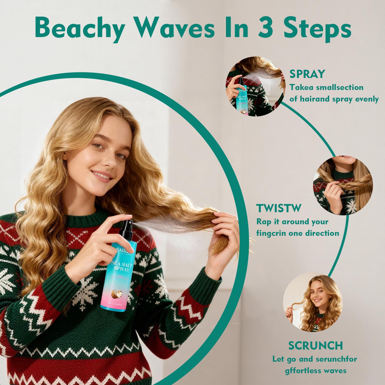 Uso diario sencillo con SAISZE para cabello natural y ligero.