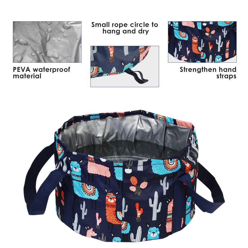 Saiveina tina para pies con asas, fácil de transportar durante campamento.