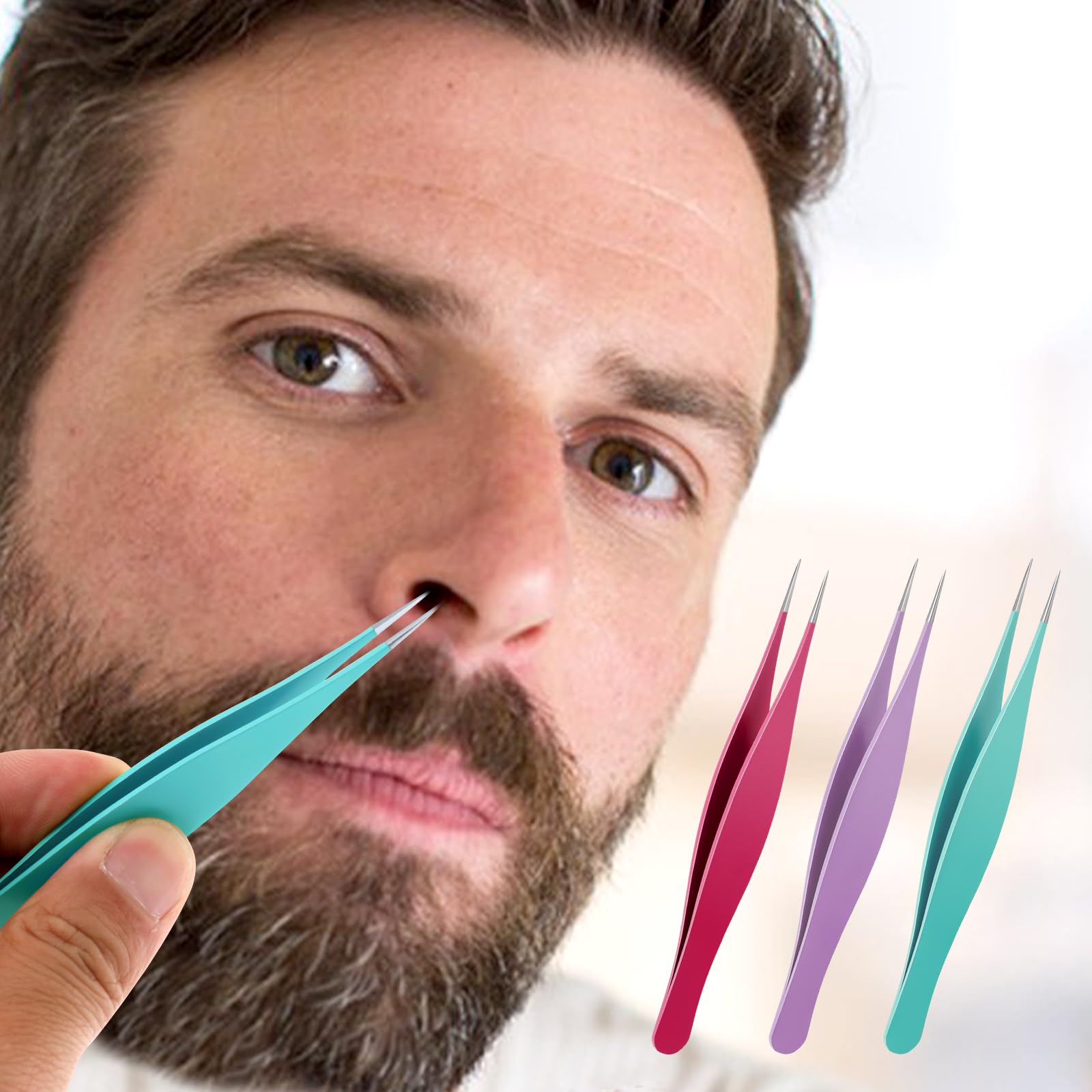 Pinzas salbsever en color rosa para puntos pequeños y limpieza facial.