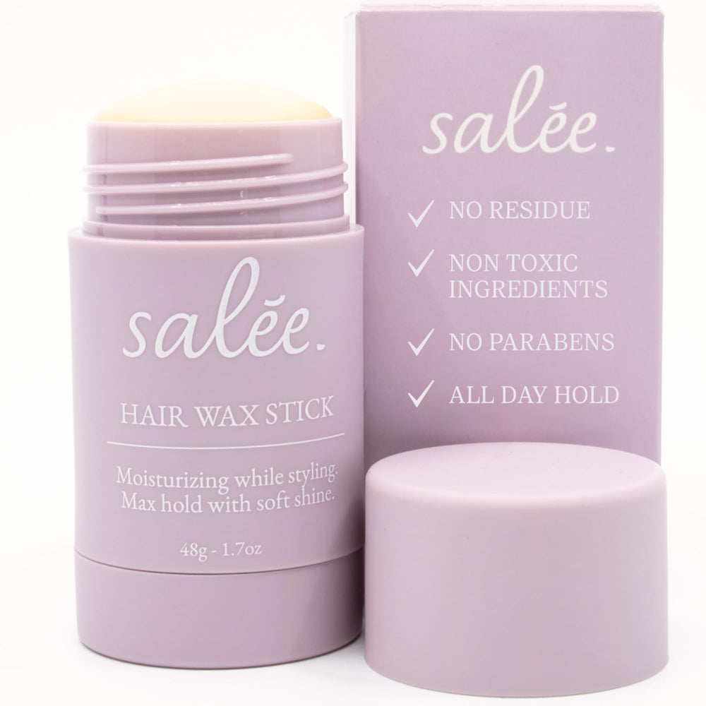 Salée barra de cera para cabello, ofrece un peinado hacia atrás suave y duradero.