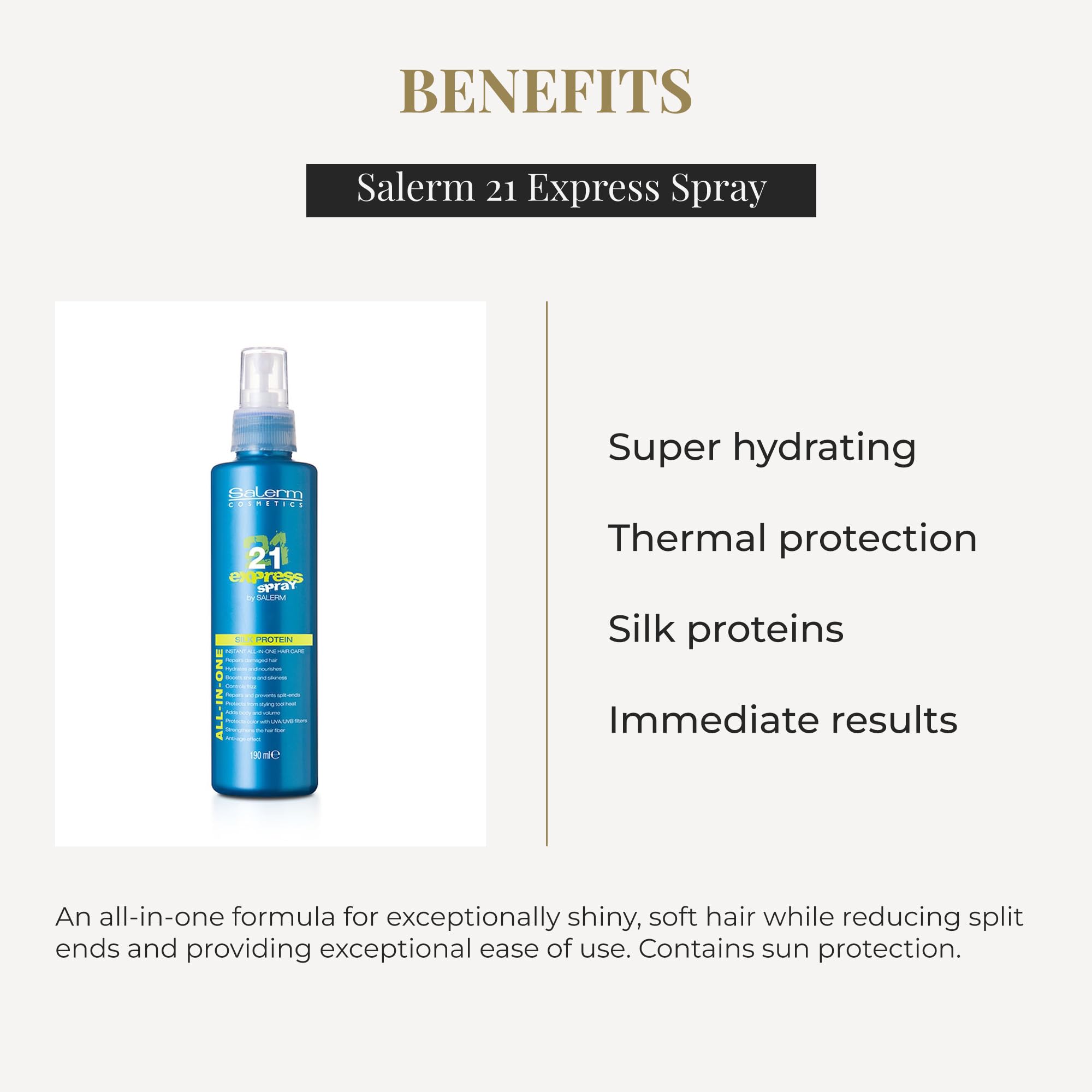 SALERM 21 Express, proteínas de seda que aumentan manejabilidad y brillo
