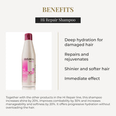 SALERM Hi Repair Champú sobre cabello húmedo para limpieza suave.