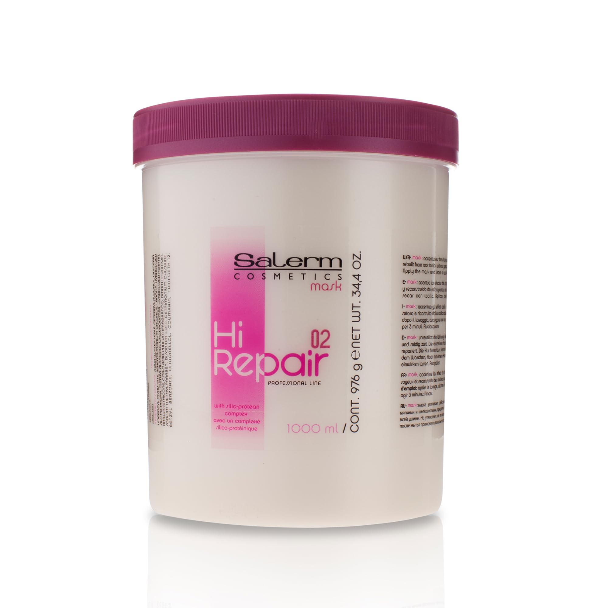 Salerm Hi Repair Mask 02 bote de 1000 ml, reparación capilar profunda
