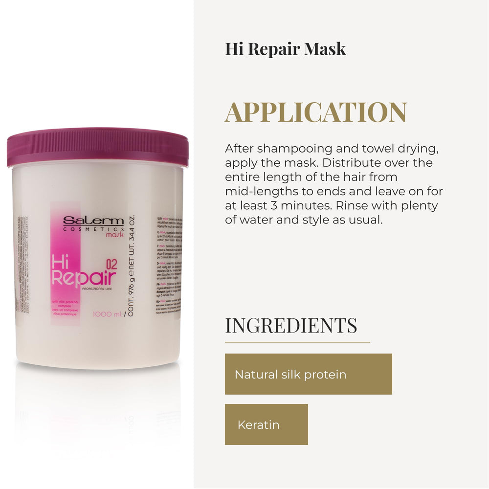 Salerm Hi Repair Mask 02 cabello dañado revitalizado tras la mascarilla