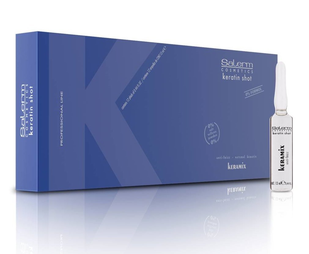 SALERM Keratin Shot Keramix, ampoule pour lissage semi permanent et brillance durable