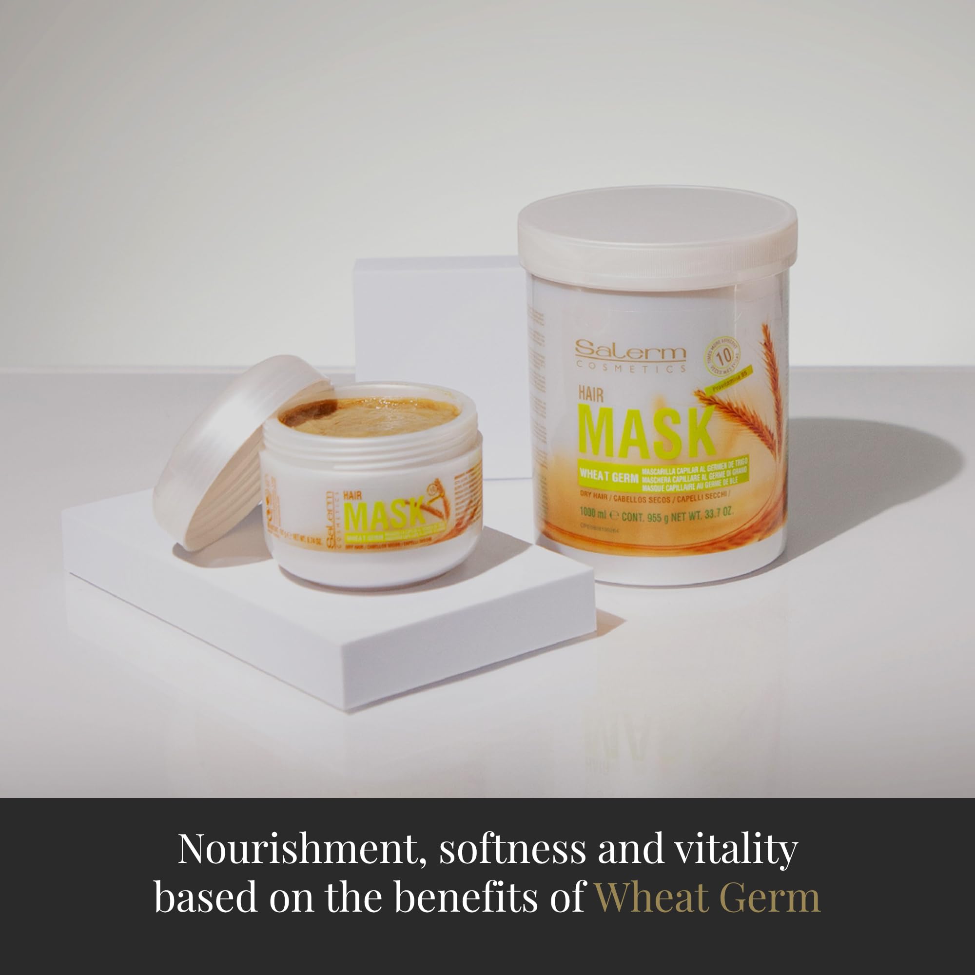 SALERM mascarilla nutritiva, cuidado diario para cabello seco y dañado.