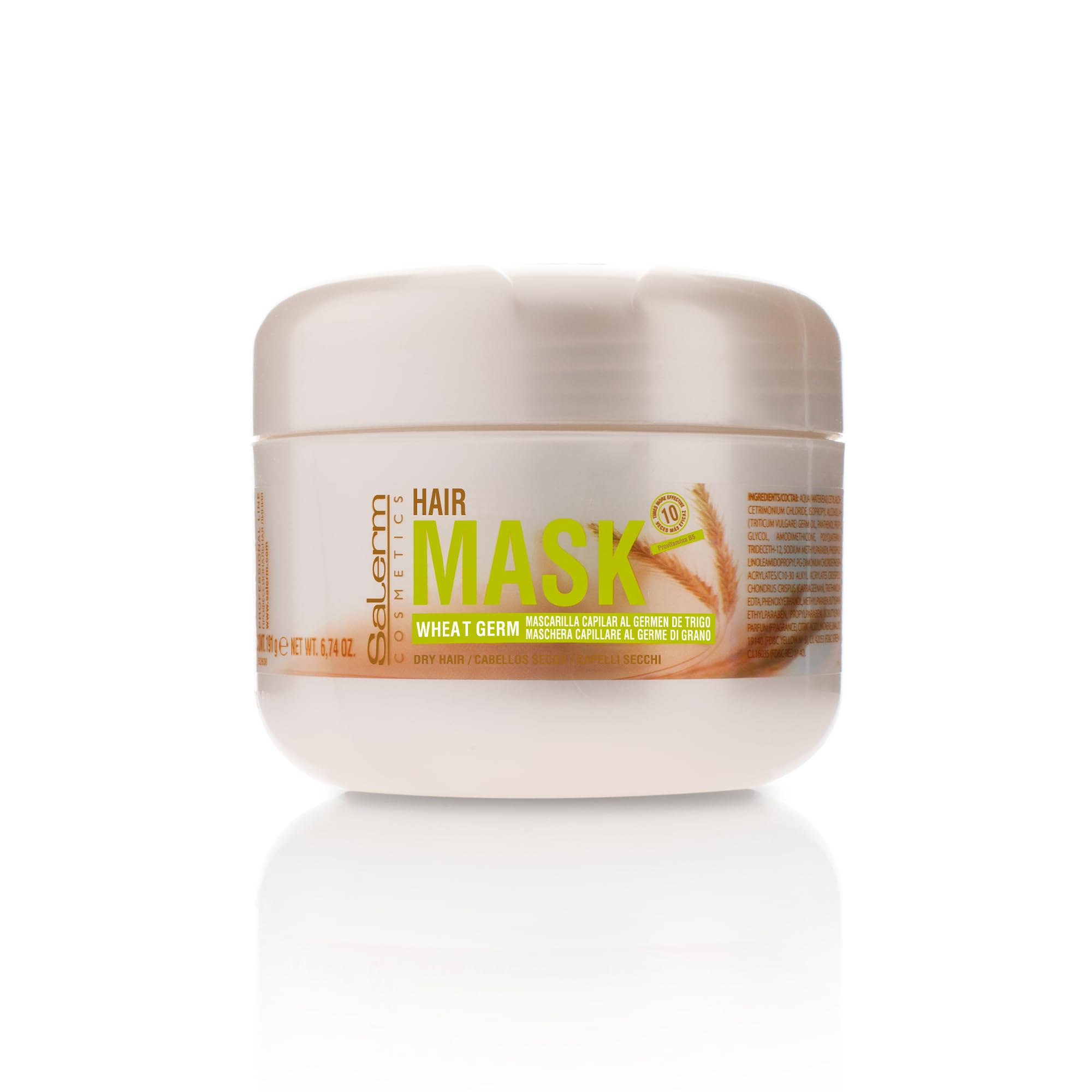 SALERM mascarilla nutritiva germen de trigo en bote: hidratación profunda para cabello seco.