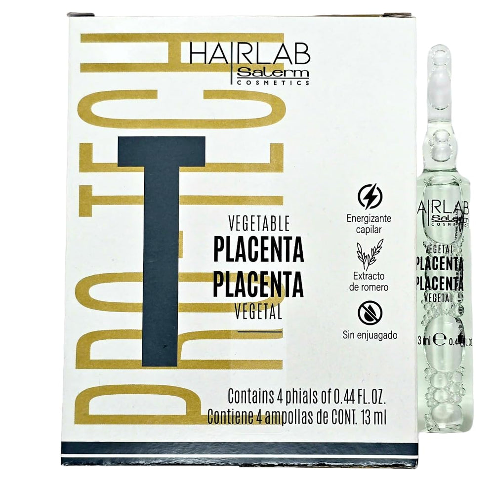 Salerm reestructurador de placenta vegetal, aplicación en cabello para fortalecer raíces.