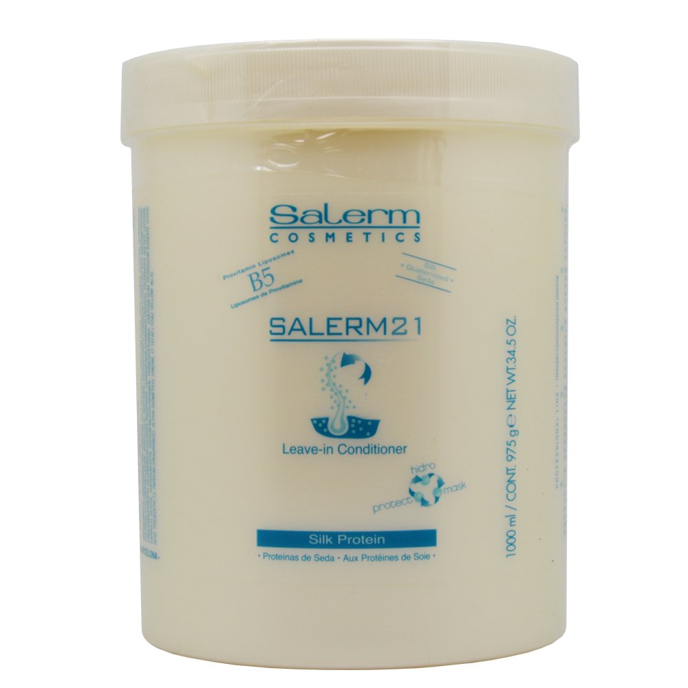 Salerm 21 acondicionador sin enjuague en tarro grande para brillo y protección del cabello