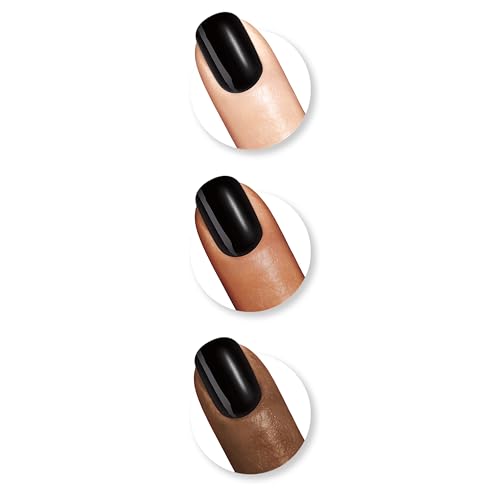 Sally Hansen negro-brillante: acabado de salón para un estilo llamativo.