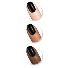 Sally Hansen negro-brillante: acabado de salón para un estilo llamativo.
