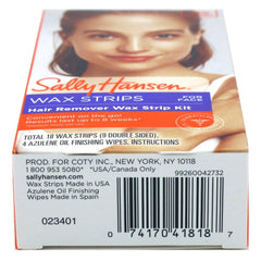 Sally Hansen cera facial pre-cortada para un acabado preciso.