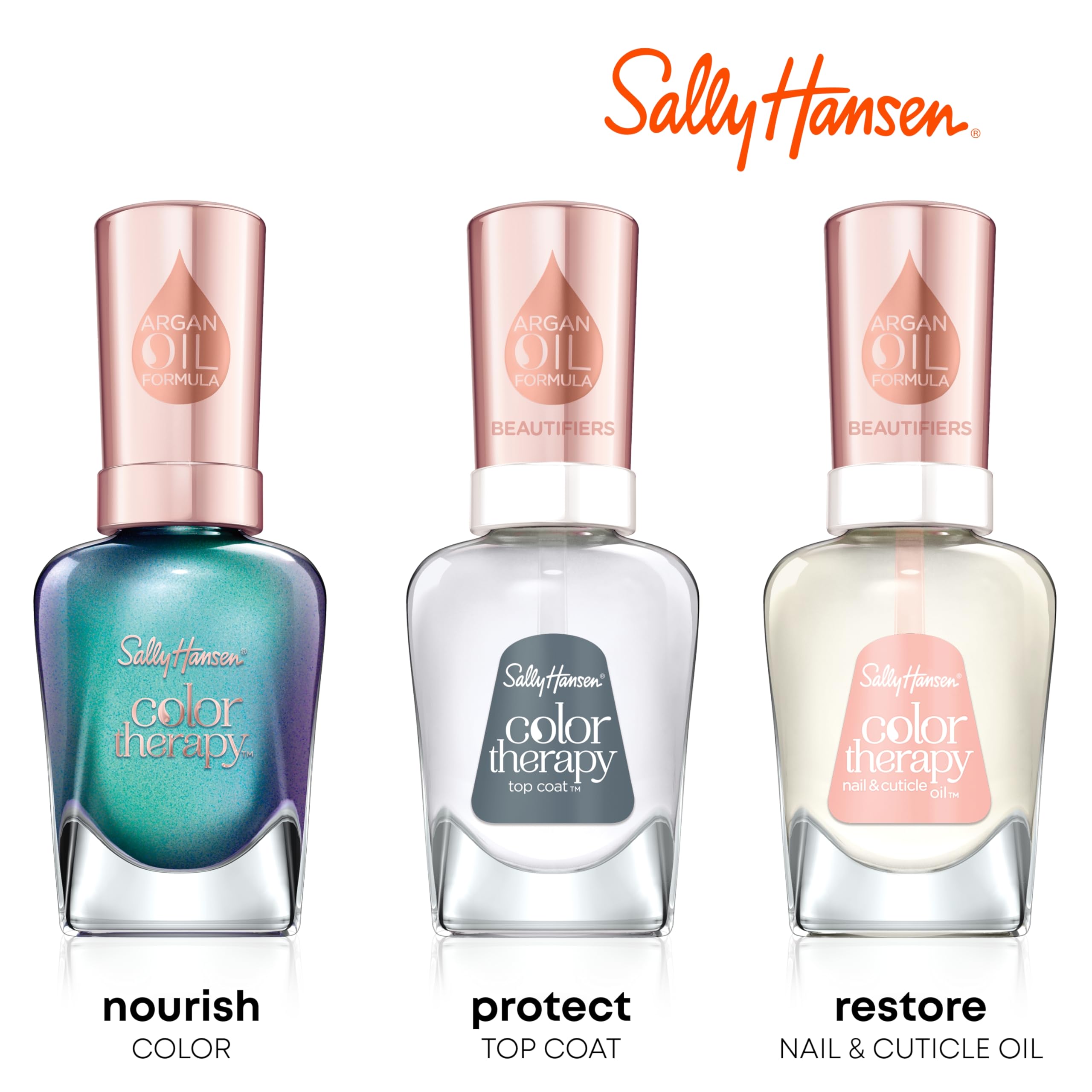 Sally Hansen Color Therapy recubrimiento semitransparente para esmaltes nude.