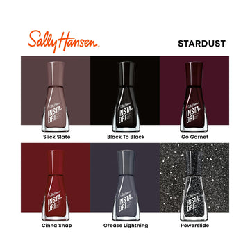 Uñas brillantes con destellos blancos gracias a Sally Hansen Insta-Dri