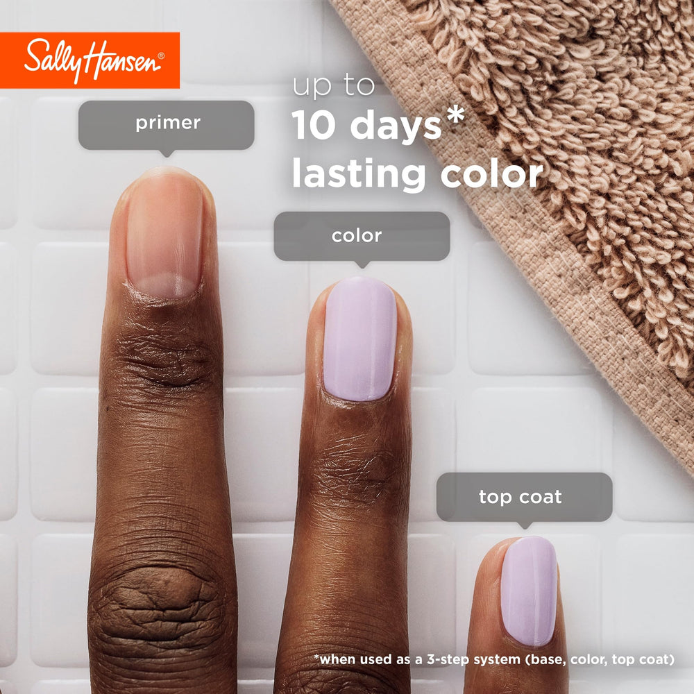 Sally Hansen Miracle Gel acabado gel brillante para uñas lisas.